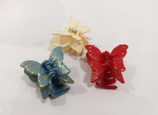 Sparkle Butterfly Mini Hair Claw Clips – Set of 3