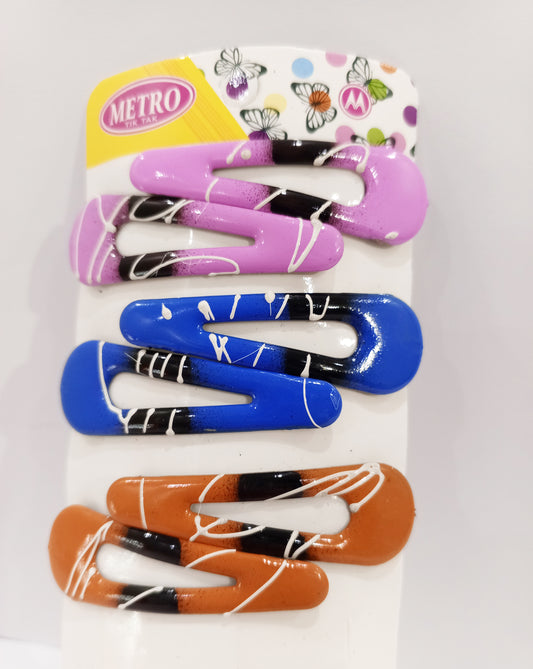 Stylish Multi-Color Metal Hair Clips – Set of 6